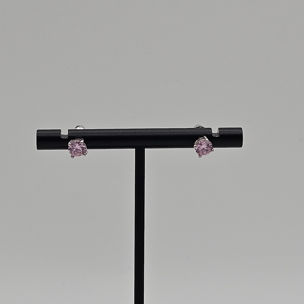 light pink crystal stud earrings - Picture 2 of 4